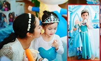 Con gái Ốc Thanh Vân hóa thành 'Nữ hoàng băng giá' trong tiệc sinh nhật